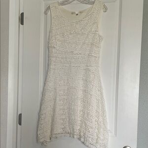 Studio M Ivory Sleeveless Lace Fit-and-Flare Mini Dress size Medium